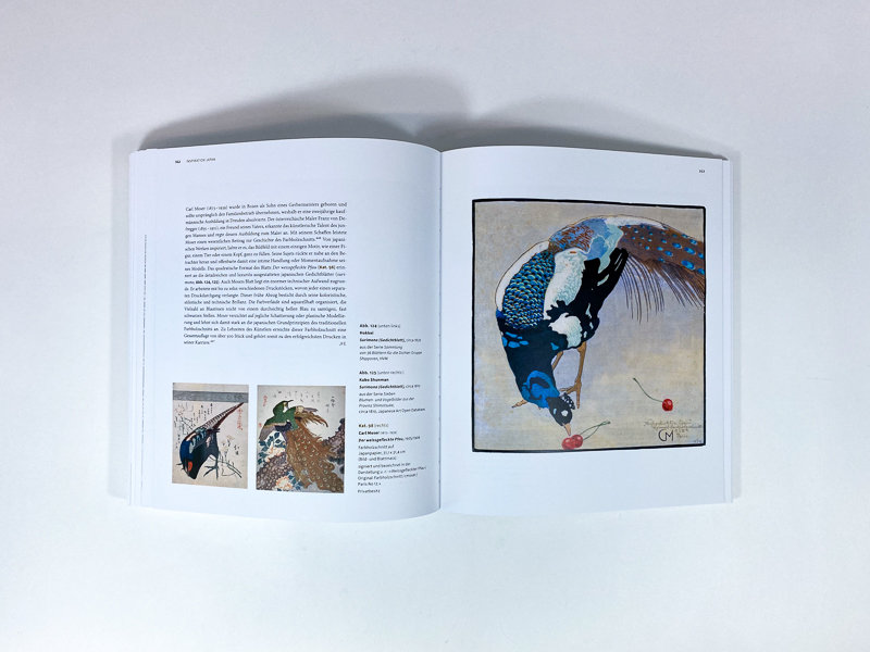 Open art book with bird illustrations Klimt und Freunde