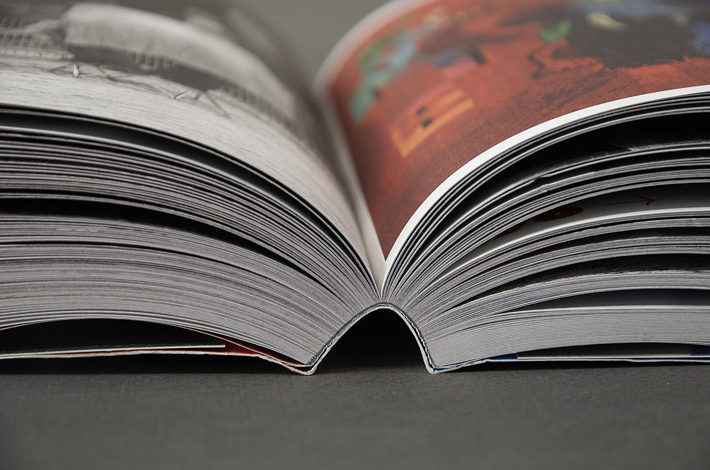 Open Perfect Bound Book Pages 100 Jahre Knie-Elefanten