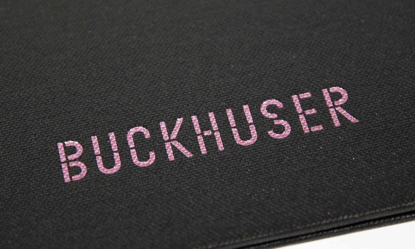 Marquage à chaud sur couverture textile Speisekarte Buckhuser
