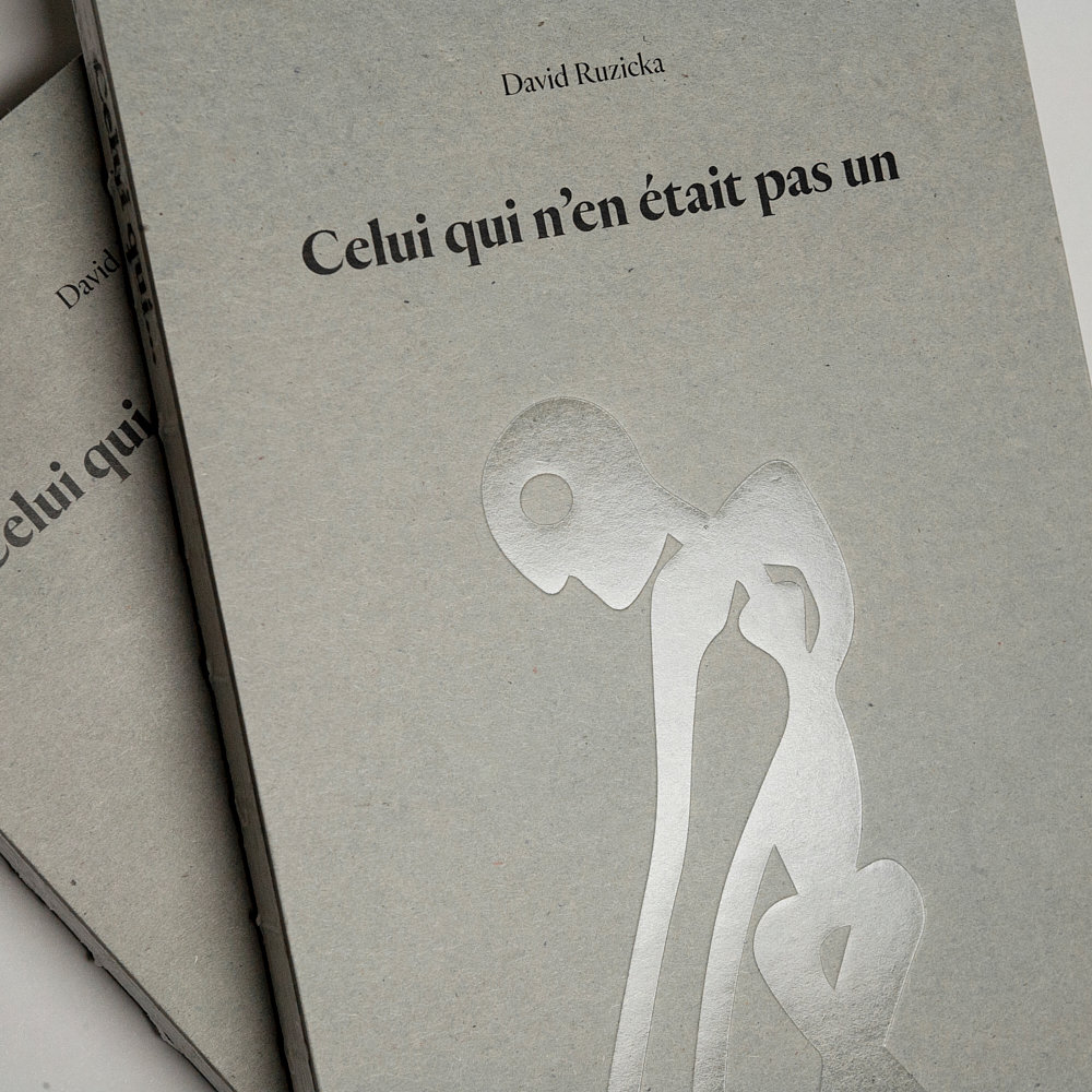 Softcover mit Blindprägung auf grauem Umschlag Celui qui n'en était pas un